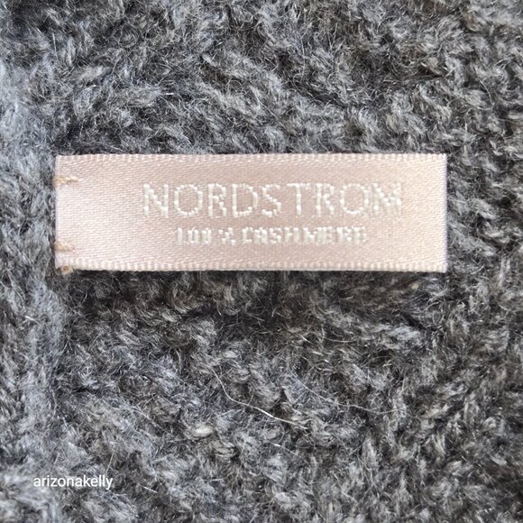 Nordstrom Cashmere Cable Knit Scarf Grey - Picture 4 of 9